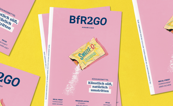 Cover der BfR2GO Ausgabe 2/2025, Schwerpunkt: Süßungsmittel
