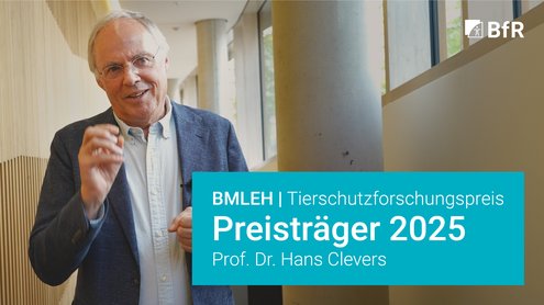Prof. Dr. Clevers ist links im Bild zu sehen, rechts ist der Videotitel in einer türkisfarbenen Textbox eingeblendet